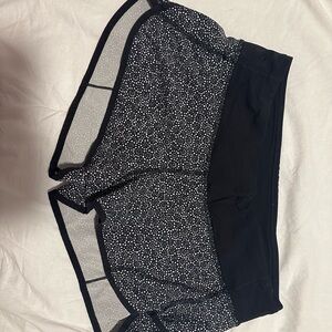 Navy and White Polka Dot Lululemon Shorts